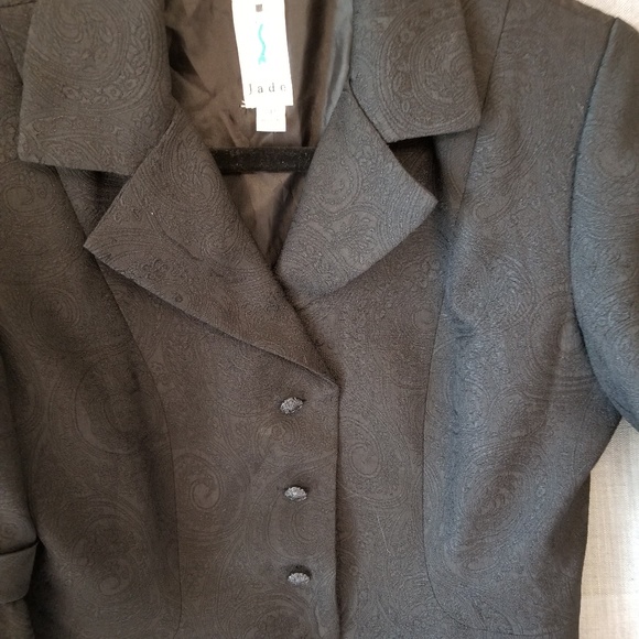 JADE SZ 8P Black Brocade Jacket Paisley Design - Picture 3 of 6